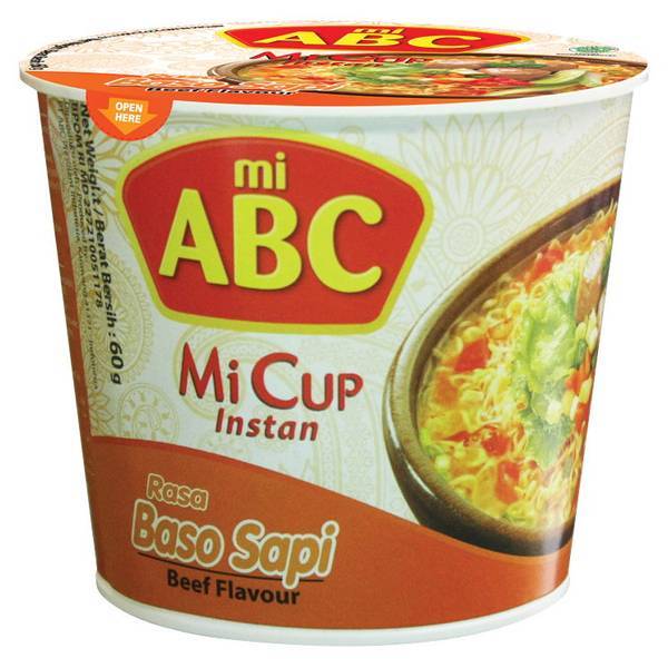 12x ABC Mi Cup Nudler Biff Smak 60g.