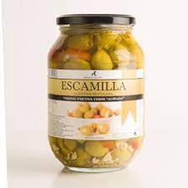 Grønn Oliven Paprika& Hvitløk m/Sten Escamilla 870g.