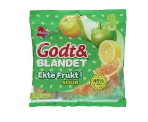 Hovedbilde Malaco Godt&Blandt ekte frukt sour 140g.