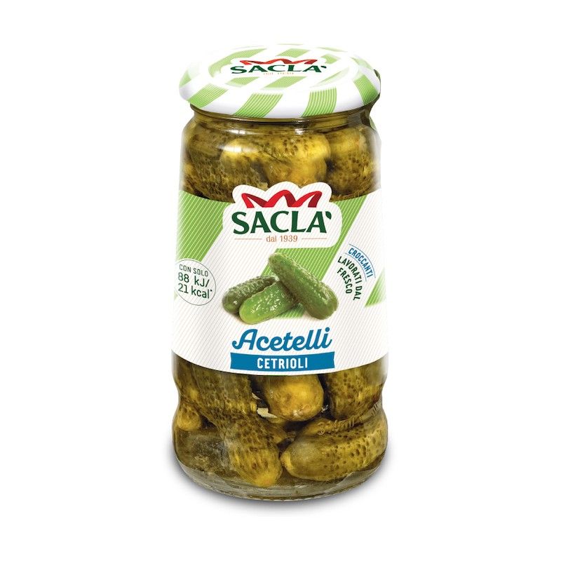 Sacla Små Agurk i Lake 290g.