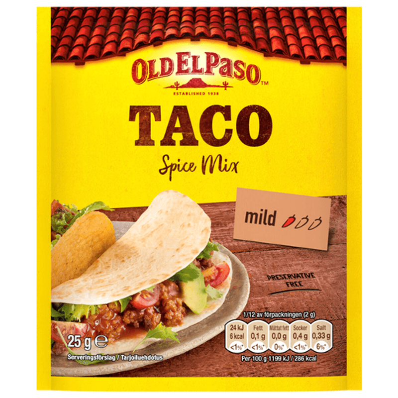 Old El Paso Taco Spice Mix 25g.