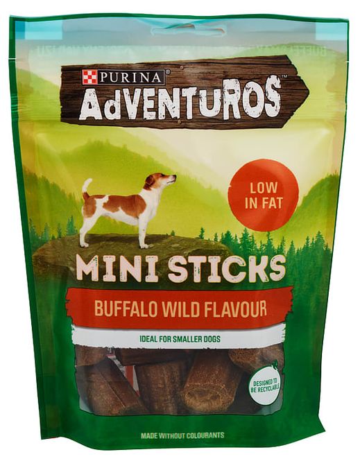 Hovedbilde Adventuros Mini Sticks Buffalo Wild Purina 90g.