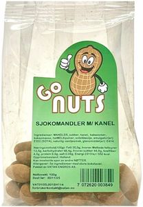 Hovedbilde GO NUTS SJOKOMANDLER M/ KANEL  100g.