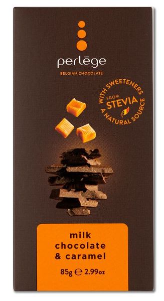 Perlege Stevia Milk Chocolate&Caramel 85g.