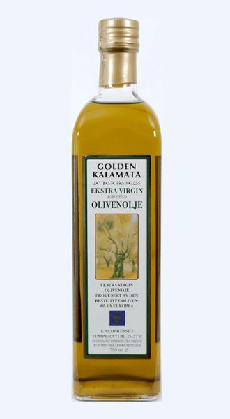 Gresk Olivenolje Extra Virgin Golden Kalamata 750ml.