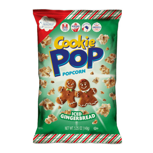 12* Cookie Pop Iced Gingerbread Popcorn 149g. Hele Eske/ Canada