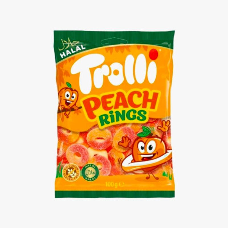 Trolli Peach Rings Halal  100g.