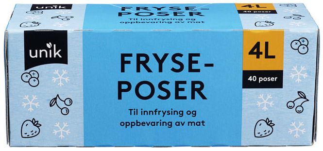 Hovedbilde Fryseposer 4L 40stk Unik