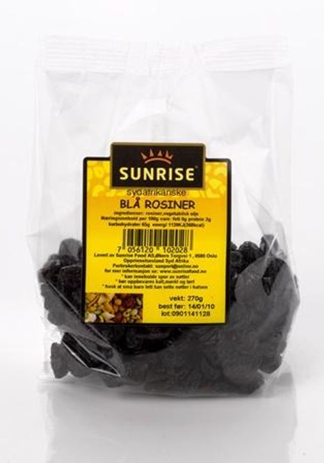 Hovedbilde Blå Rosiner Sunrise 220g.