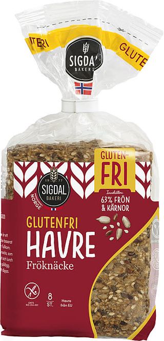 Hovedbilde   Sigdal Knekkebrød Havre/Glutenfri 190g.