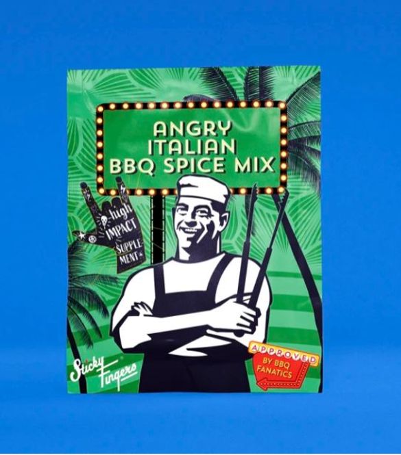 Hovedbilde Angry Italian Spice Mix Sticky Fingers 25g.