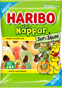 Hovedbilde Haribo NAPPAR STORA FRUIT& Skum 170G